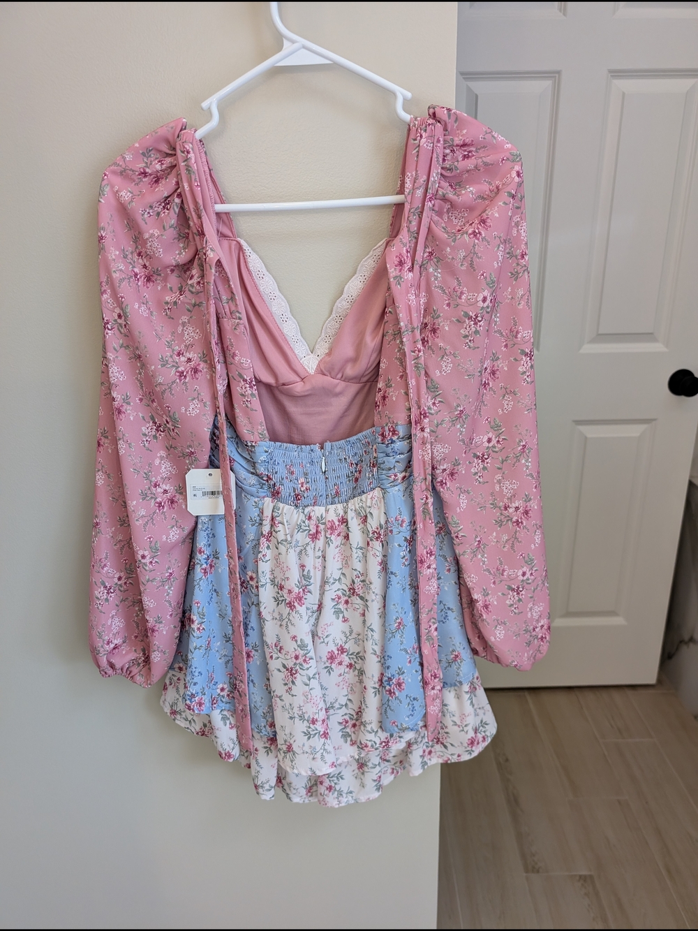 Altar'd State Pink Blue Floral Romper - Picture 2 of 4